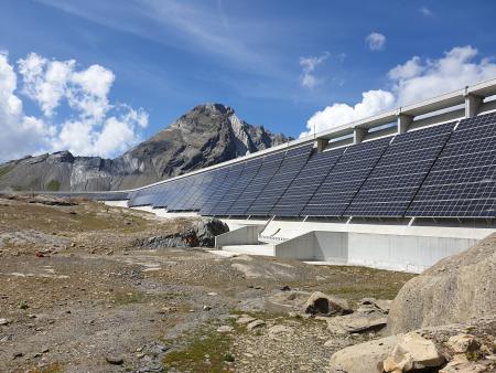 Solar farm in the mountains