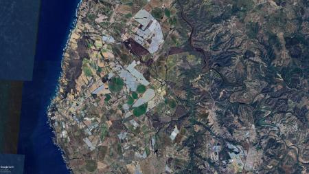 Google maps view of Alentejo region 