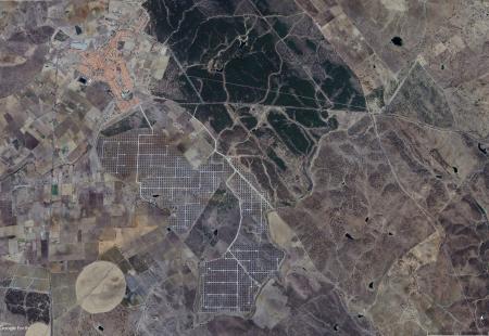 Google maps image of Amareleja region following the construction of a solar park