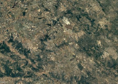 Bird view of Alqueva region map